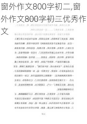 窗外作文800字初二,窗外作文800字初二优秀作文-第1张图片-星梦范文网