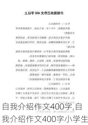 自我介绍作文400字,自我介绍作文400字小学生-第1张图片-星梦范文网