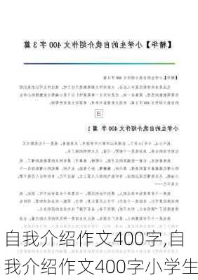 自我介绍作文400字,自我介绍作文400字小学生-第3张图片-星梦范文网