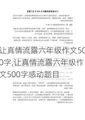 让真情流露六年级作文500字,让真情流露六年级作文500字感动题目