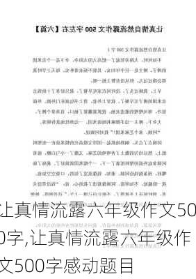 让真情流露六年级作文500字,让真情流露六年级作文500字感动题目-第2张图片-星梦范文网