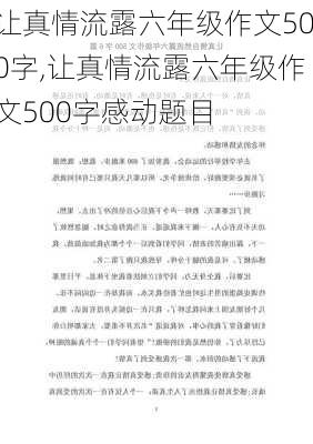 让真情流露六年级作文500字,让真情流露六年级作文500字感动题目-第3张图片-星梦范文网