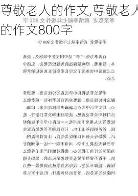 尊敬老人的作文,尊敬老人的作文800字-第2张图片-星梦范文网