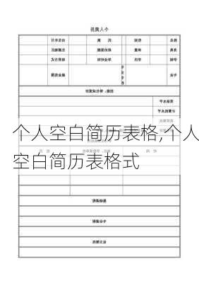 个人空白简历表格,个人空白简历表格式-第2张图片-星梦范文网