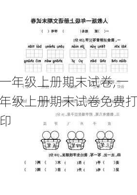 一年级上册期末试卷,一年级上册期末试卷免费打印