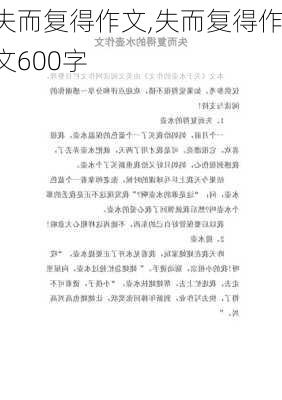 失而复得作文,失而复得作文600字-第3张图片-星梦范文网