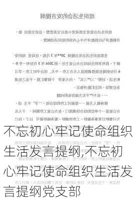 不忘初心牢记使命组织生活发言提纲,不忘初心牢记使命组织生活发言提纲党支部-第3张图片-星梦范文网