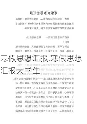 寒假思想汇报,寒假思想汇报大学生-第3张图片-星梦范文网