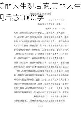 美丽人生观后感,美丽人生观后感1000字-第2张图片-星梦范文网