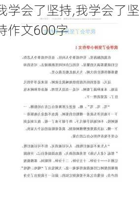 我学会了坚持,我学会了坚持作文600字-第2张图片-星梦范文网