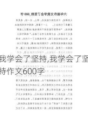 我学会了坚持,我学会了坚持作文600字-第3张图片-星梦范文网