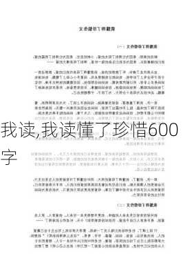 我读,我读懂了珍惜600字-第2张图片-星梦范文网