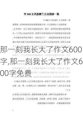 那一刻我长大了作文600字,那一刻我长大了作文600字免费-第2张图片-星梦范文网