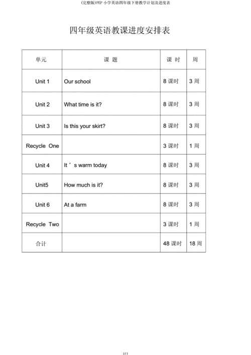 小学英语教学计划,小学英语教学计划四年级下册