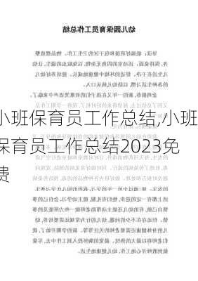 小班保育员工作总结,小班保育员工作总结2023免费-第2张图片-星梦范文网