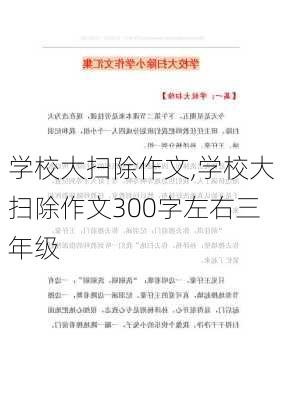 学校大扫除作文,学校大扫除作文300字左右三年级