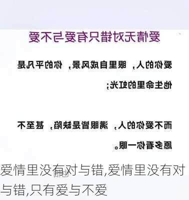 爱情里没有对与错,爱情里没有对与错,只有爱与不爱-第1张图片-星梦范文网