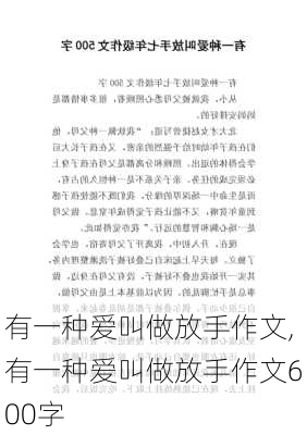 有一种爱叫做放手作文,有一种爱叫做放手作文600字-第3张图片-星梦范文网