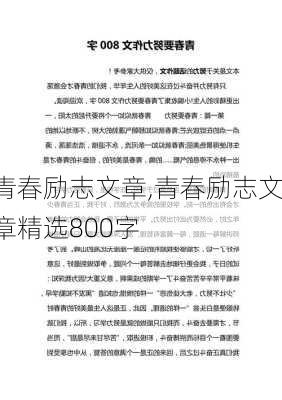 青春励志文章,青春励志文章精选800字-第2张图片-星梦范文网