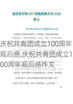 庆祝共青团成立100周年观后感,庆祝共青团成立100周年观后感作文-第2张图片-星梦范文网