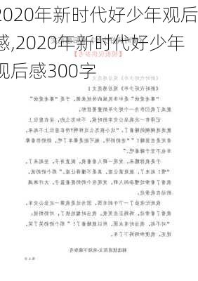 2020年新时代好少年观后感,2020年新时代好少年观后感300字-第1张图片-星梦范文网