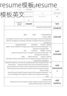 resume模板,resume模板英文-第1张图片-星梦范文网