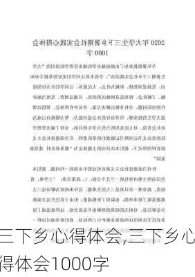 三下乡心得体会,三下乡心得体会1000字