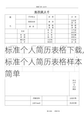 标准个人简历表格下载,标准个人简历表格样本 简单-第1张图片-星梦范文网