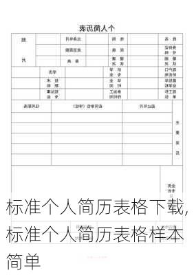 标准个人简历表格下载,标准个人简历表格样本 简单-第2张图片-星梦范文网