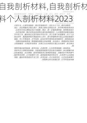 自我剖析材料,自我剖析材料个人剖析材料2023-第2张图片-星梦范文网