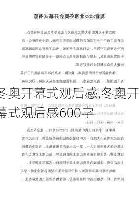 冬奥开幕式观后感,冬奥开幕式观后感600字