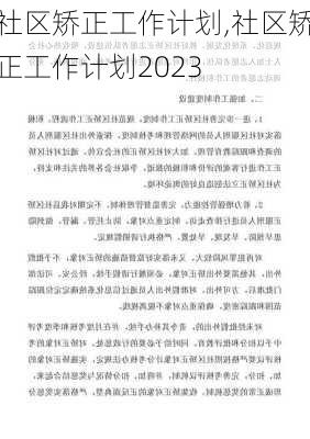 社区矫正工作计划,社区矫正工作计划2023