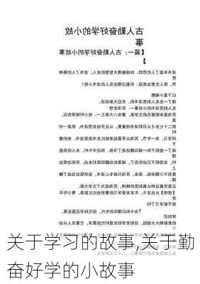 关于学习的故事,关于勤奋好学的小故事-第2张图片-星梦范文网