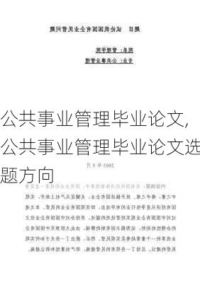 公共事业管理毕业论文,公共事业管理毕业论文选题方向-第2张图片-星梦范文网