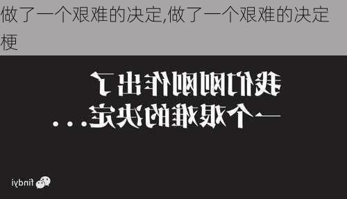 做了一个艰难的决定,做了一个艰难的决定 梗-第2张图片-星梦范文网