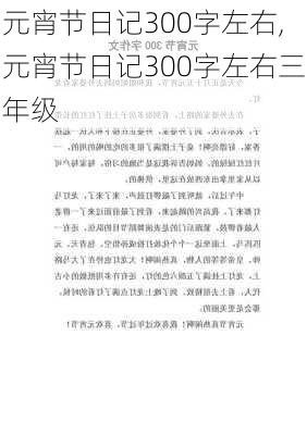 元宵节日记300字左右,元宵节日记300字左右三年级-第1张图片-星梦范文网