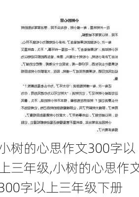 小树的心思作文300字以上三年级,小树的心思作文300字以上三年级下册-第2张图片-星梦范文网