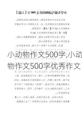 小动物作文500字,小动物作文500字优秀作文-第2张图片-星梦范文网