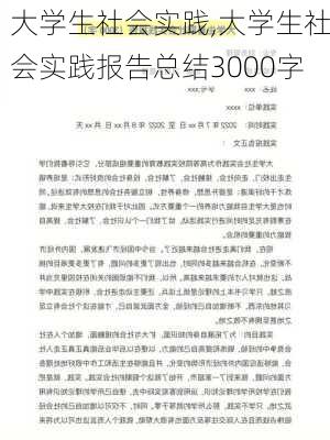 大学生社会实践,大学生社会实践报告总结3000字