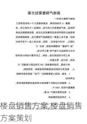 楼盘销售方案,楼盘销售方案策划