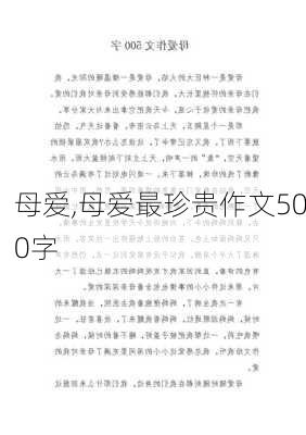 母爱,母爱最珍贵作文500字-第1张图片-星梦范文网