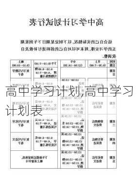 高中学习计划,高中学习计划表-第2张图片-星梦范文网