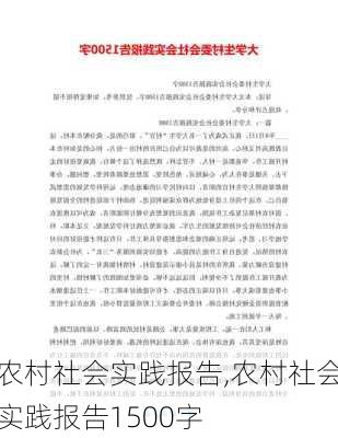 农村社会实践报告,农村社会实践报告1500字