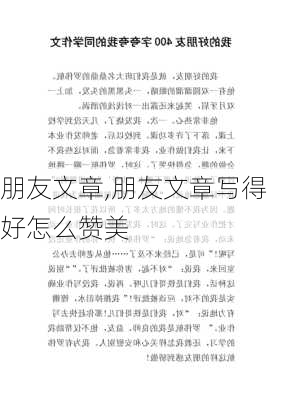 朋友文章,朋友文章写得好怎么赞美-第2张图片-星梦范文网