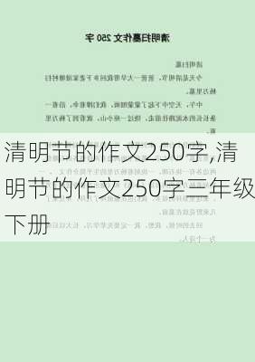 清明节的作文250字,清明节的作文250字三年级下册-第2张图片-星梦范文网