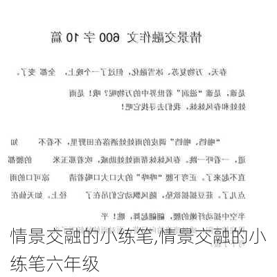 情景交融的小练笔,情景交融的小练笔六年级