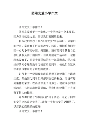 团结友爱的作文,团结友爱的作文800字