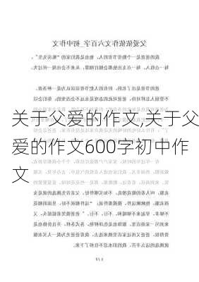 关于父爱的作文,关于父爱的作文600字初中作文-第2张图片-星梦范文网