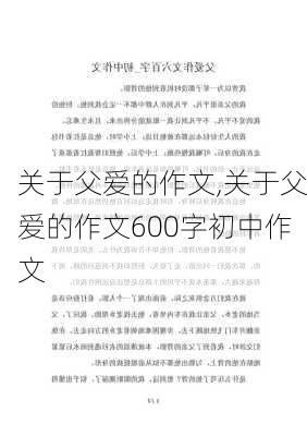 关于父爱的作文,关于父爱的作文600字初中作文