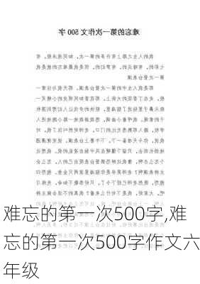 难忘的第一次500字,难忘的第一次500字作文六年级-第2张图片-星梦范文网